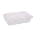 Food Service | Pactiv Corp. NC888 Newspring VERSAtainer 8.8 x 6 x 2.5 Base/Lid Combo Microwavable Containers - White/Clear (150/Carton) image number 0