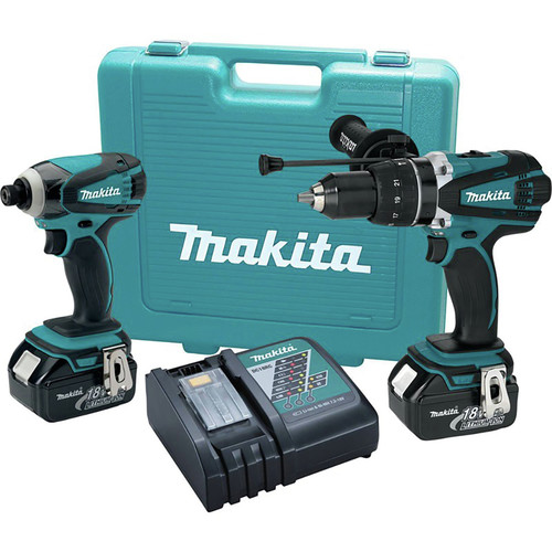 Combo Kits | Factory Reconditioned Makita XT218-R 18V LXT Brushed Lithium-Ion 1/2 in. Cordless Hammer Drill/ Impact Driver Combo Kit (3 Ah) image number 0