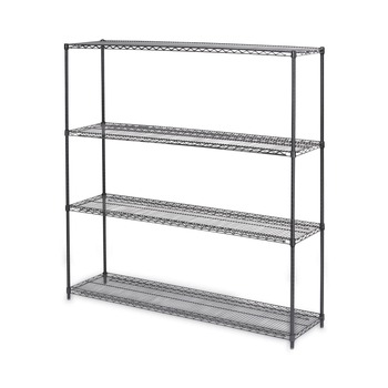 Alera ALESW207218BA BA Plus 72 in. x 18 in. x 72 in. 4-Shelf Wire Shelving Kit - Black Anthracite Plus