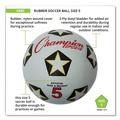 Toys | Champion Sports SRB5 No. 5 Size Rubber Sports Ball For Soccer - White/Black image number 2