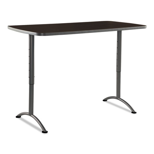  | Iceberg 69314 30 in. x 60 in. x 30 in. - 42 in. ARC Adjustable-Height Rectangular Table - Walnut/Gray image number 0