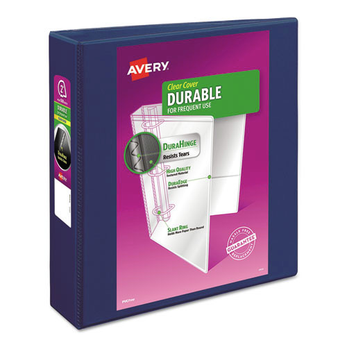 Office Jansan | Avery 17034 2 in. Capacity 11 x 8.5 Durable View Binder with DuraHinge and 3 Slant Rings - Blue image number 0