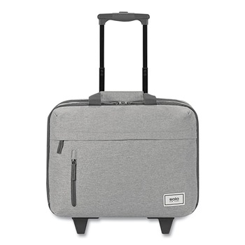 SOLO Re:Start 16 in. x 6 in. x 14 in. 15.6 in. Underseat Rolling Case - Light Gray