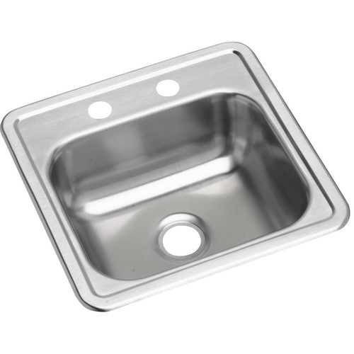 Kitchen Sinks | Elkay D115151 Dayton 15 in. x 15 in. x 5-3/16 in. Single Bowl Drop-in Stainless Steel Bar Sink image number 0