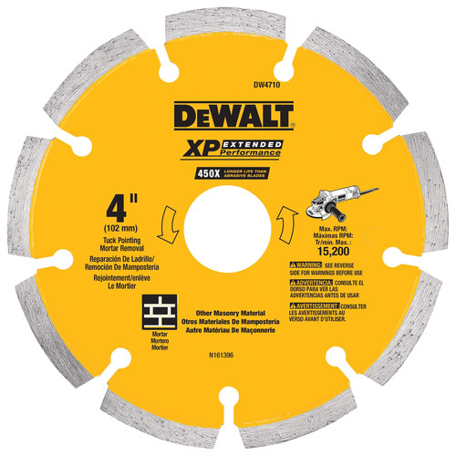 Circular Saw Blades | Dewalt DW4710 4 in. XP Tuck Point Blade image number 0