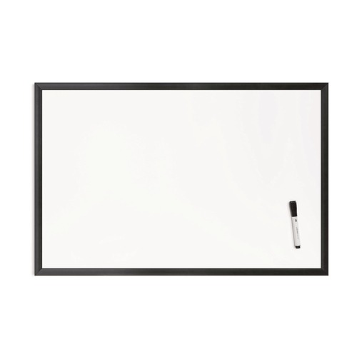 White Boards | U Brands 311U00-01 35 x 23 Magnetic Dry Erase Board with Wood Frame - White Surface/Black Frame image number 0