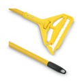 Mops | Boardwalk BWK620 60 in. Quick Change Side-Latch Plastic Mop Head Aluminum Handle - Yellow image number 2