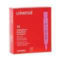 Office Jansan | Universal UNV08865 Fluorescent Ink Chisel Tip, Desk Highlighters - Pink (1 Dozen) image number 1