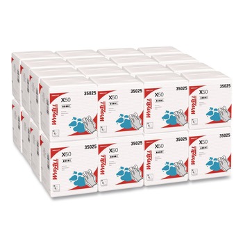 WypAll X50 12-1/2 in. x 10 in. 1/4 Fold Cloths - White (26/Pack, 32 Packs/Carton)