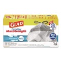 Cleaning & Janitorial Supplies | Glad 70320 ForceFlex MaxStrength 24 in. x 28 in. 13 Gallon Tall Kitchen Drawstring Trash Bags - Fresh Clean Scent/White (204/Carton) image number 1