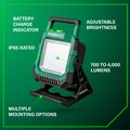 Work Lights | Metabo HPT UB18DCQ4M 18V MultiVolt Lithium-Ion 4000 Lumen LED Cordless Work Light (Tool Only) image number 3