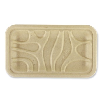 World Centric 4.8 in. x 8.3 in. x 0.7 in. Paper Fiber Trays - Natural (500/Carton)