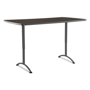 Iceberg 69324 ARC 36 in. x 72 in. x 30 - 42 in. Rectangular Adjustable Height Table - Walnut/Charcoal