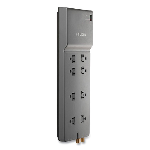  | Belkin BE108230-12 3390 J 8 AC Outlets 12 ft. Cord Home/Office Surge Protector - Dark Gray image number 0