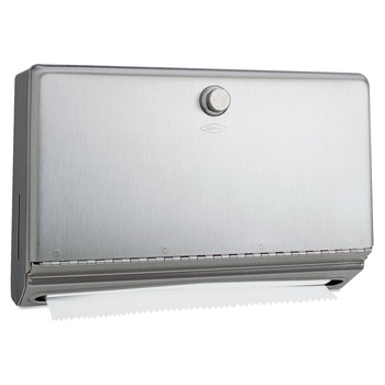 Bobrick 10.75 in. x 4 in. x 7.13 in. Surface-Mounted Paper Towel Dispenser - Stainless Steel