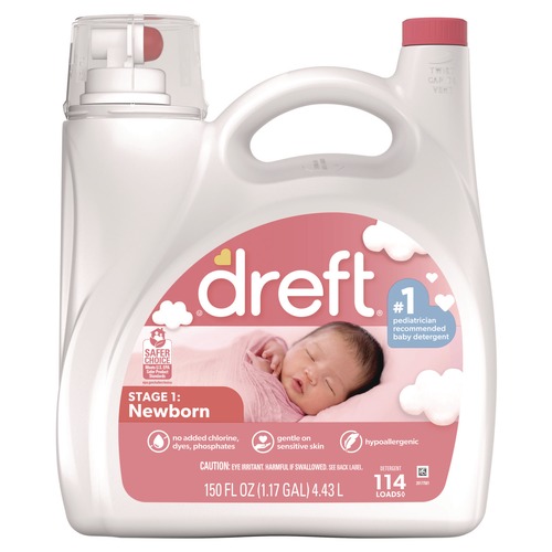 Cleaning & Janitorial Supplies | Dreft 03241 150 oz Ultra Laundry Detergent - Baby Powder Scent (4/Carton) image number 0