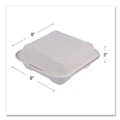 Food Trays, Containers, and Lids | Eco-Products EP-HC81NFA Vanguard 8 in. x 8 in. x 3 in. 1-Compartment Renewable and Compostable Sugarcane Clamshells - White (200/Carton) image number 3