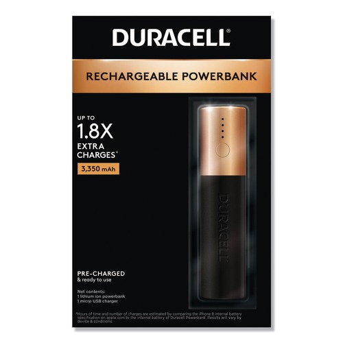 Battery Chargers | Duracell DMLIONPB1 3350 mAh Rechargeable Powerbank image number 0