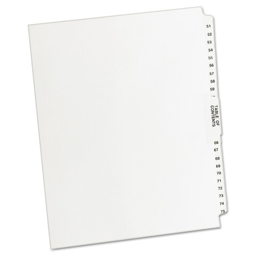 Customer Appreciation Sale - Save up to $60 off | Avery 11396 Avery-Style Legal Exhibit Side Tab Divider, Title: 51 - 75 Letter - White (1 Set) image number 0