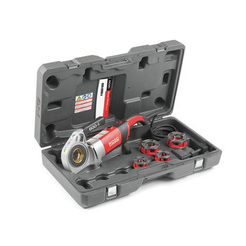 ESSENTIAL PLUMBING TOOLS | Ridgid 600-I Handheld Power Drive with 1/2 in. - 1-1/4 in. Die Heads, Support Arm and Case
