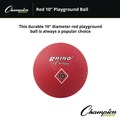 Office & Office Supplies | Champion Sports PG10 10 in. Diameter Playground Ball - Red image number 3