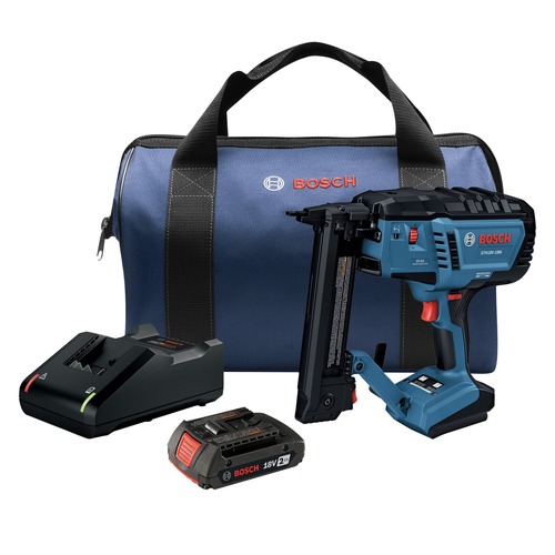 Crown Staplers | Bosch GTH18V-18MB12 18V Brushless Lithium-Ion 18-Gauge Cordless Narrow Crown Stapler Kit (2 Ah) image number 0