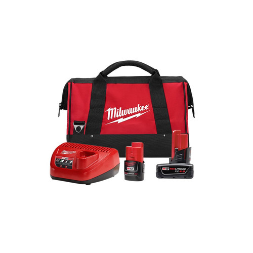 Milwaukee 48 59 2424p M12 Redlithium Cp 2 Ah And Xc 4 Ah Lithium Ion Battery Charger And Bag Kit Cpo Outlets
