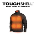 Heated Jackets | Milwaukee 204B-21L M12 TOUGHSHELL Lithium-Ion Cordless Heated Jacket (3 Ah) - Large, Black image number 3