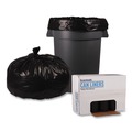 Trash Bags | Boardwalk X8647XKKR01 43 in. x 47 in. 56 gal. 1.6 mil Recycled Low-Density Polyethylene Can Liners - Black (100/Carton) image number 1