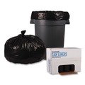 Trash Bags | Boardwalk BWK522 43 in. x 47 in. 56 gal. 1.6 mil Recycled Low-Density Polyethylene Can Liners - Black (100/Carton) image number 1