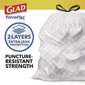 Cleaning & Janitorial Supplies | Glad 78902 ForceFlex 24 in. x 27.38 in. 13 Gallon Kitchen Drawstring Trash Bags - Gain Lavender Scent/White (240/Carton) image number 4