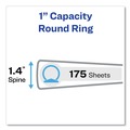 Office Jansan | Avery 14801 11 in. x 8.5 in. 3 Rings 1 in. Capacity Hanging Storage Flexible Non-View Binder with Round Rings - Black image number 4