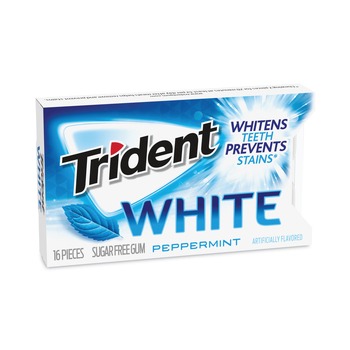 Trident Sugar-Free Gum - White Peppermint (9/Carton)