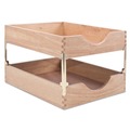 Just Launched | Carver CW07211 10.25 in. x 12.5 in. x 2.5 in. 1 Section Letter Size Hardwood Stackable Desk Tray - Oak image number 4