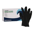 Work Gloves | Boardwalk 396LBXA 4.4 mil Disposable General-Purpose Powder-Free Nitrile Gloves - Large, Black (100/Box) image number 0
