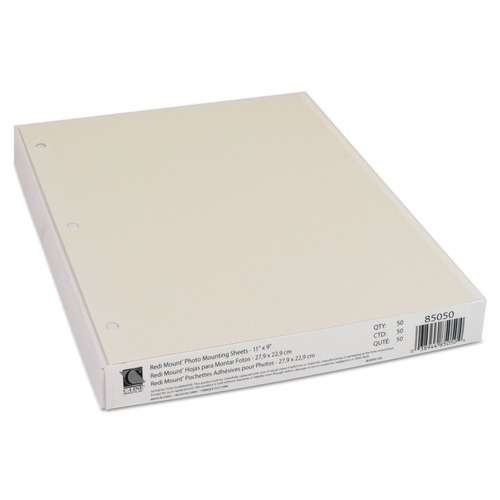Office Jansan | C-Line 85050 11 in. x 9 in. Redi-Mount Photo-Mounting Sheets (50/Box) image number 0
