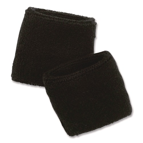 Cooling Gear | Ergodyne 12402 Chill-Its 6500 One Size Fits Most Cotton Terry Wrist Cloth Sweatband - Black image number 0