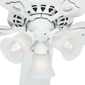 Ceiling Fans | Hunter 53114 52 in. Sontera White Ceiling Fan with Light and Handheld Remote image number 2
