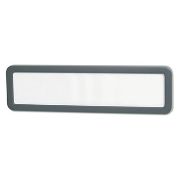 Universal Recycled 9 in. x 2-1/2 in. Cubicle Nameplate with Rounded Corners - Charcoal