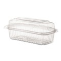 Food Trays, Containers, and Lids | Eco-Products EP-LC96 9 in. x 6 in. x 3 in. Renewable and Compostable Plastic Clamshell Hinged Food Containers - Clear (240/Carton) image number 4