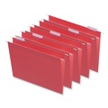 Office Jansan | Universal UNV14118EE 1/5-Cut Tab Deluxe Bright Color Hanging File Folders - Letter Size, Red (25/Box) image number 1