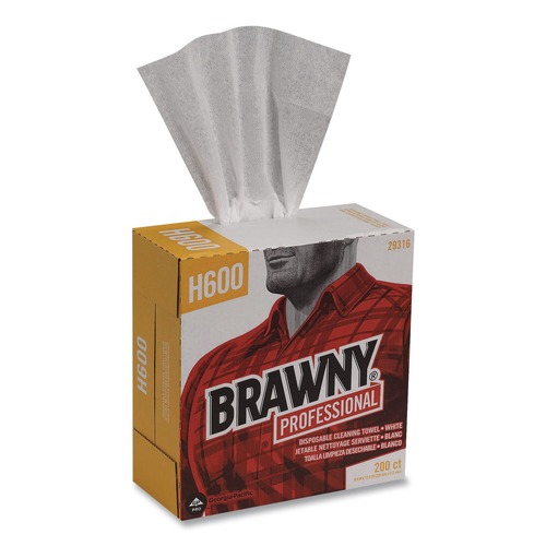 Paper Towels and Napkins | Georgia-Pacific 29316 9.1 in. x 12.5 in. Lightweight Disposable Shop Towel - White (200/Box) image number 0