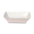  | Dixie RP1008 Kant Leek Polycoated 4-7/10 in. x 1-3/5 in. x 6-1/4 in. Paper Food Trays - Red Plaid (1000/Carton) image number 0