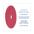Cleaning Cloths | Boardwalk BWK4019RED 19 in. Diameter Buffing Floor Pads - Red (5/Carton) image number 4