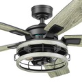 Ceiling Fans | Prominence Home 51863-45 52 in. Remote Control Industrial Style Indoor LED Ceiling Fan with Light - Matte Black image number 2
