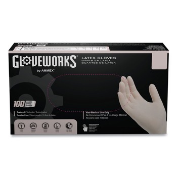 Ammex 4 mil Powder-Free Latex Disposable Gloves - Medium, Ivory (1000/Carton)