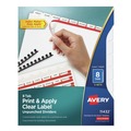 Office Jansan | Avery 11432 Index Maker 11 in. x 8.5 in. 8-Tab Print and Apply Clear Label Unpunched Dividers - White (5/Pack) image number 0