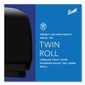 Paper Towels and Napkins | Scott 09608 Essential 20 in. x 6 in. x 11 in. Coreless Twin Jumbo Roll Tissue Dispenser - Black image number 4