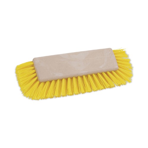 Cleaning Brushes | Boardwalk BWK3410 10 in. Brush Yellow Polypropylene Bristles Dual-Surface Scrub Brush image number 0