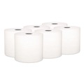 Paper Towels and Napkins | Kleenex 25639 7.5 in. x 700 ft. 1-Ply Hard Roll Paper Towels with Premium Absorbency Pockets - White/Gray Core (6-Rolls/Carton) image number 0